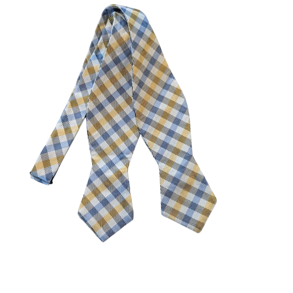 The Tie Bar brand blue & yellow checkered bow tie